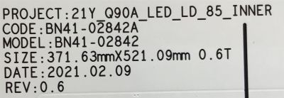 KIT DE LEDS PARA TV SAMSUNG (10 PZ) / NUMERO DE PARTE BN97-18049A / BN41-02842A-006 / 21Y_Q90A_LED_LD_85_INNER / IC5001 / IC4001 / IC3001 / IC2001 / IC1001 / MODELO QN85QN90 - Imagen 3